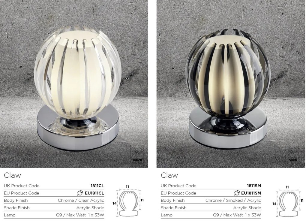 Lampa de masa cu design decorativ Claw EU1811CL SRT