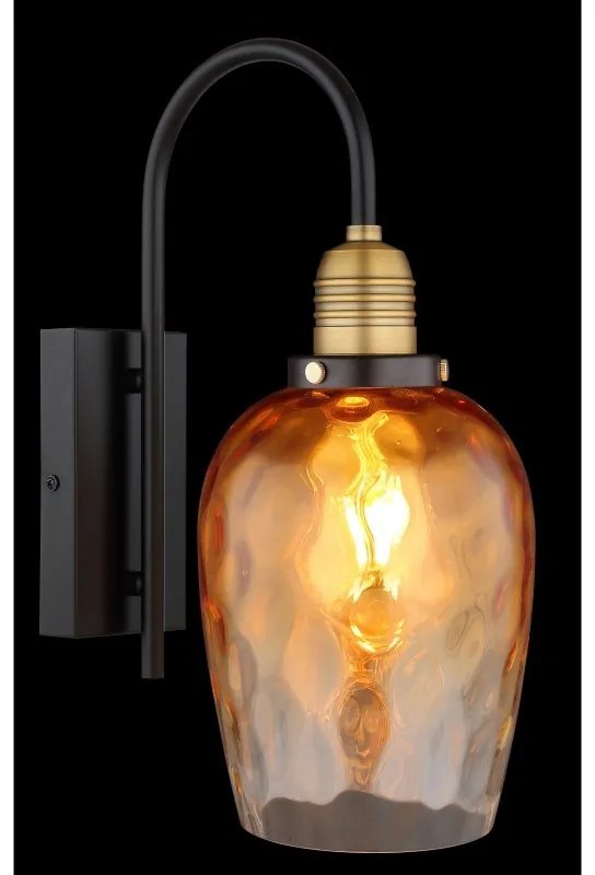 Aplica de perete design decorativ SALVY negru/chihlimbar