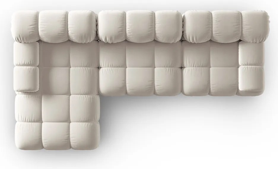 Coltar modular stanga 4 locuri, Bellis, Micadoni Home, BL, 282x155x70 cm, catifea, bej deschis