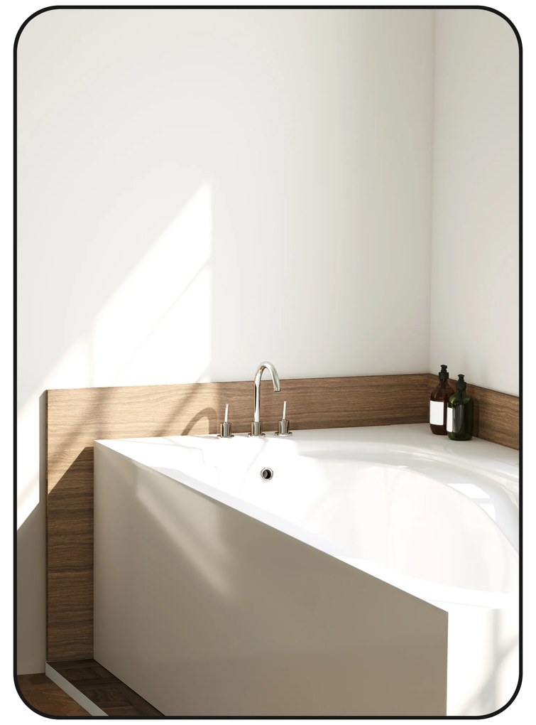 HOMCOM Oglindă de perete oglindă de baie rectangulară cu ramă din aliaj de aluminiu negru pentru dormitor, sufragerie 50 x 70 cm | Aosom Romania