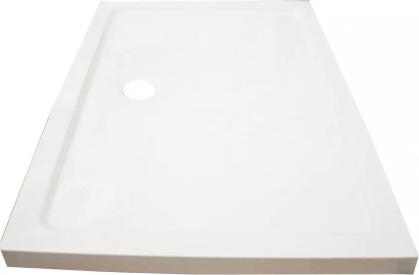 Cădiță de duș acrilică pătrată asimetrică Modena Slim, 80x120x5,5 cm