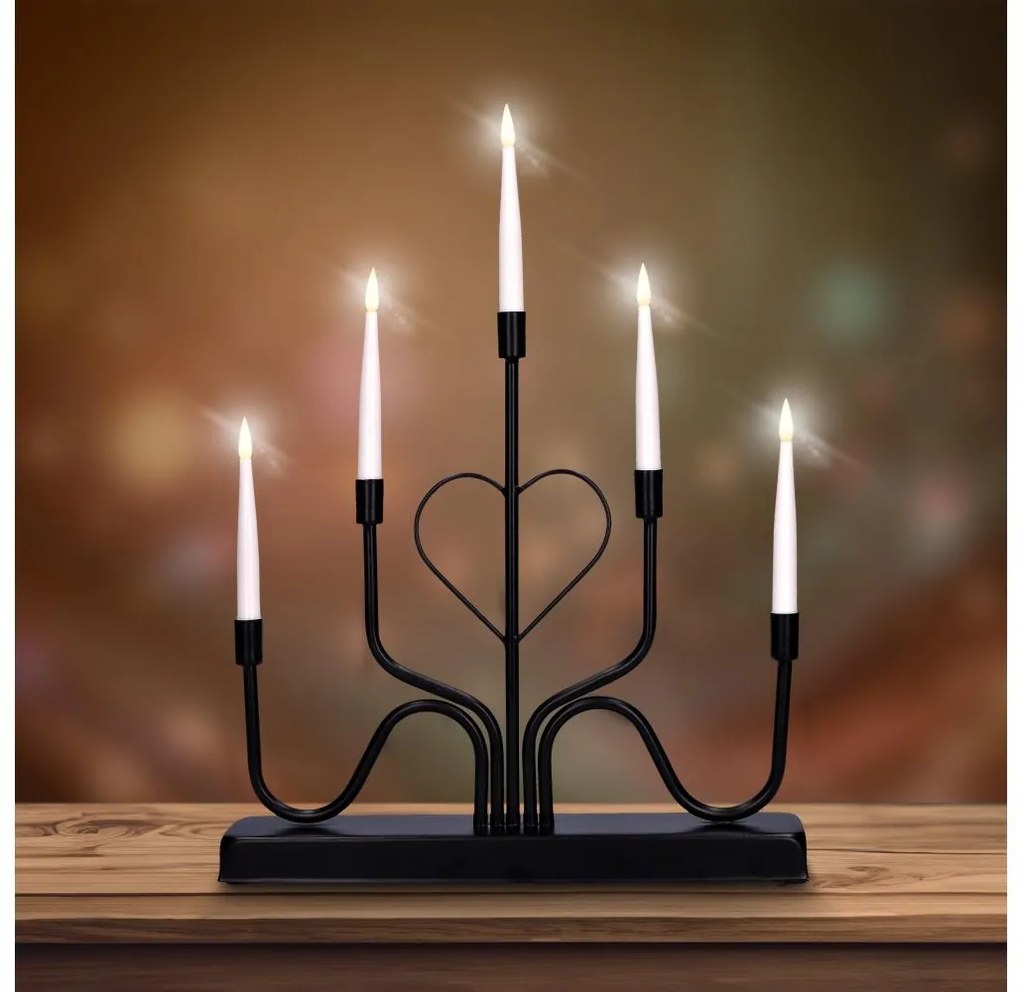 Brilagi - Suport pentru lumânare LED de Crăciun, 2xAA, negru