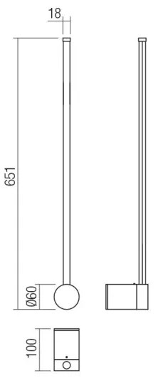 Aplică LED TABOO LED/9W/230V negru Redo 01-3122