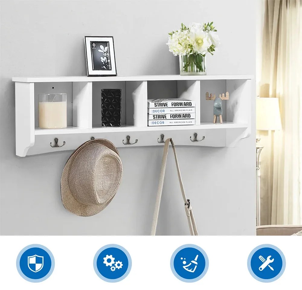 Cuier de perete cu compartimente de depozitare