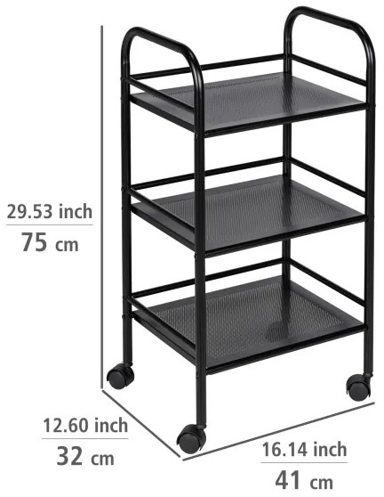 WENKO 71560800 - Cărucior de transport 41x75 cm, negru