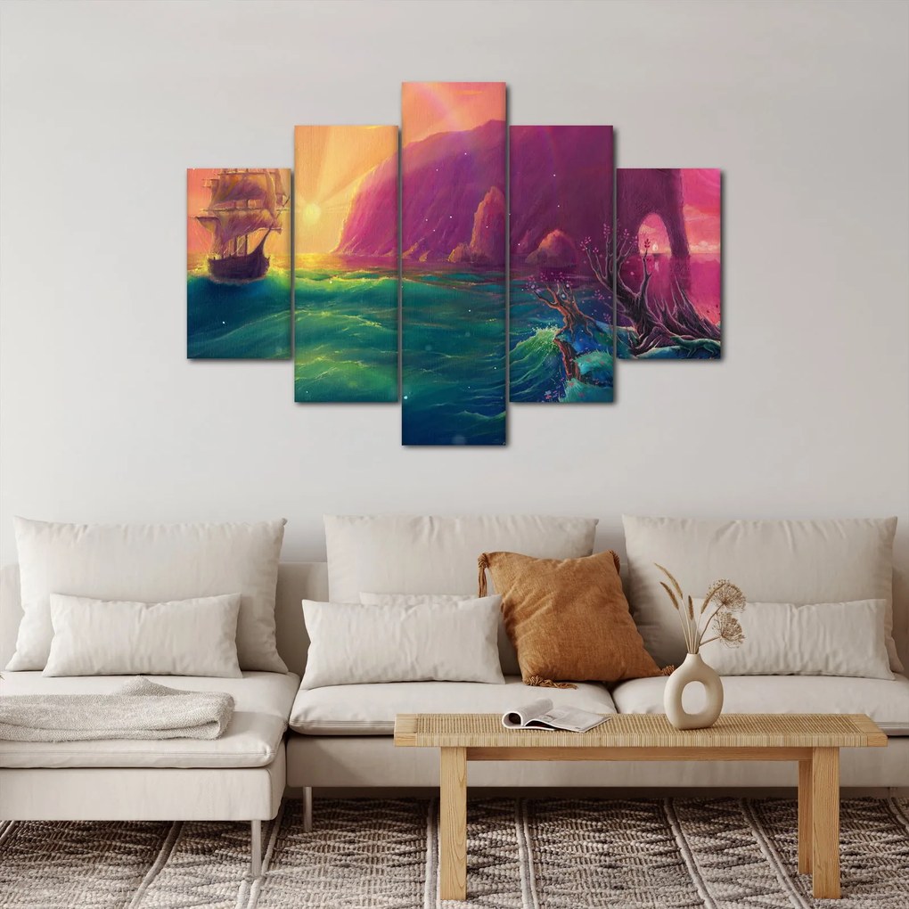 Tablou - Pictură în ulei, călătorie într-un țărăm fantastic (150x105 cm)