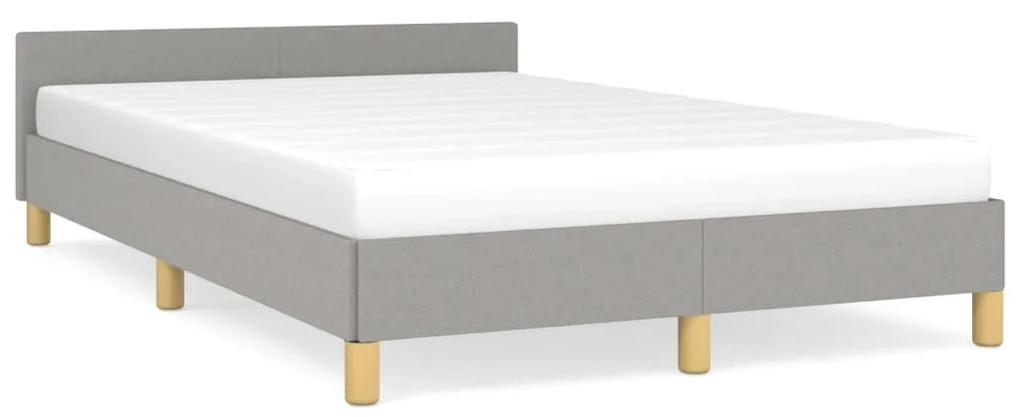347399 vidaXL Cadru de pat cu tăblie, gri deschis, 120x200 cm, textil