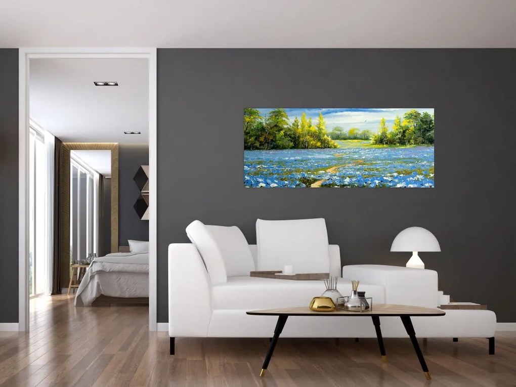 Tablou - Drum de câmp, pictură în ulei (120x50 cm)