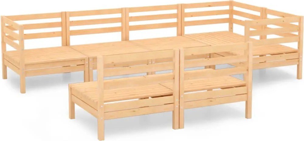 vidaXL Set mobilier de grădină, 7 piese, lemn masiv de pin