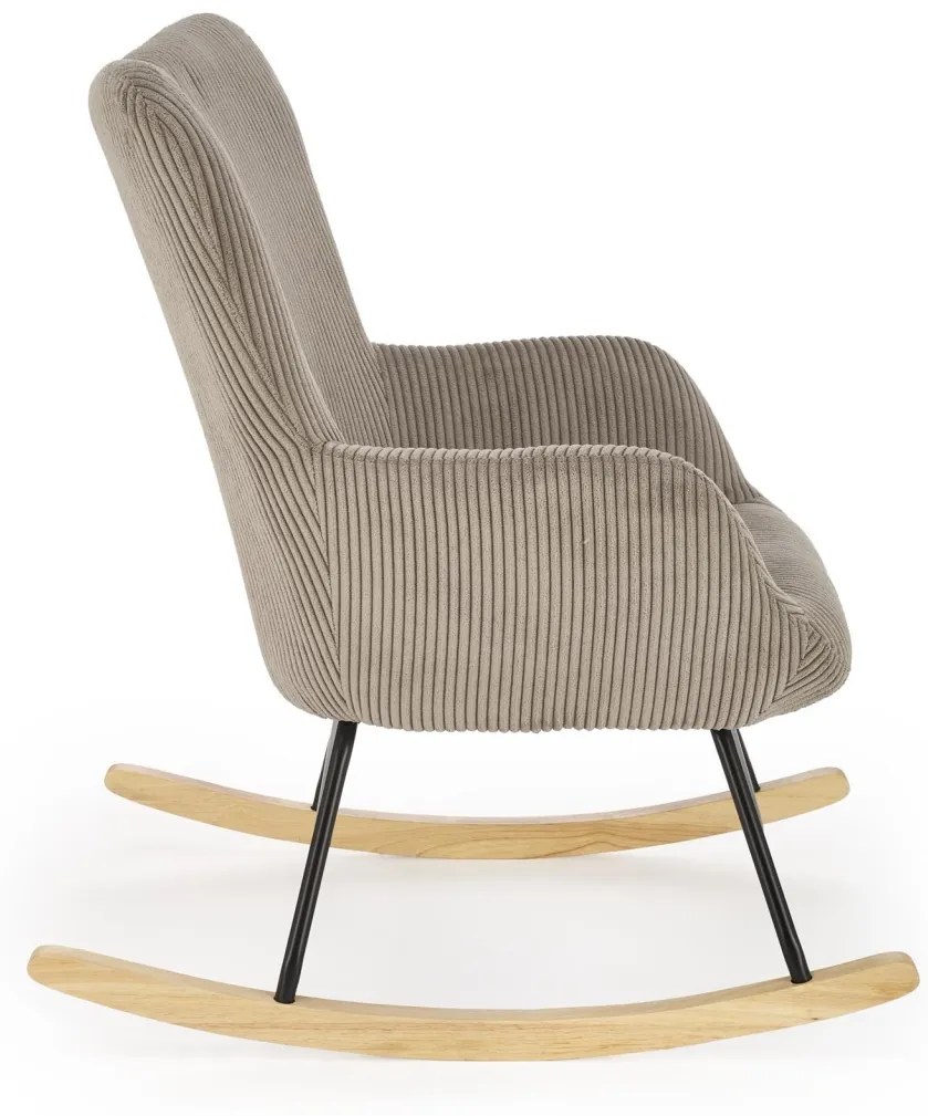 Fotoliu tip balansoar Belmiro velvet gri H92 cm