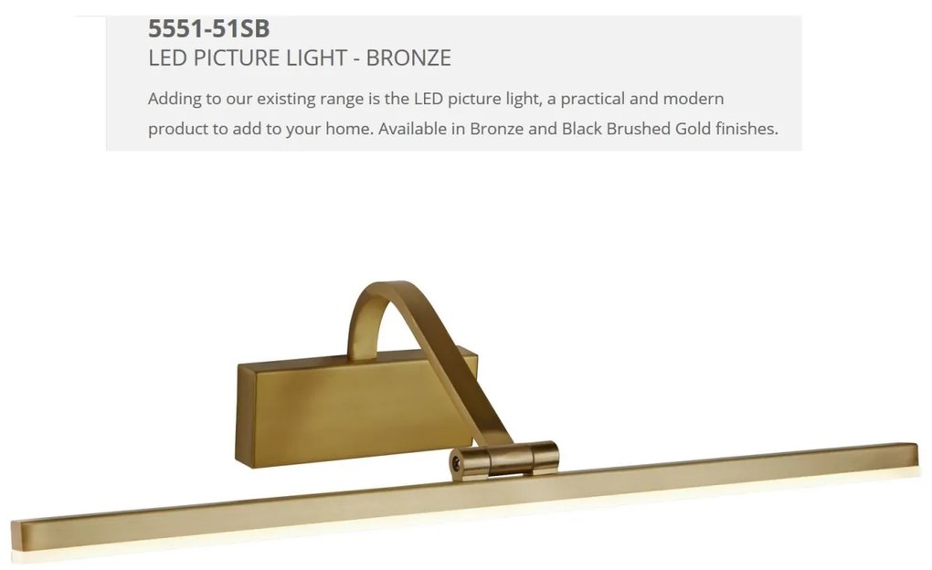 Aplica LED tablou design modern Picture Lights auriu periat 5551-51SB SRT