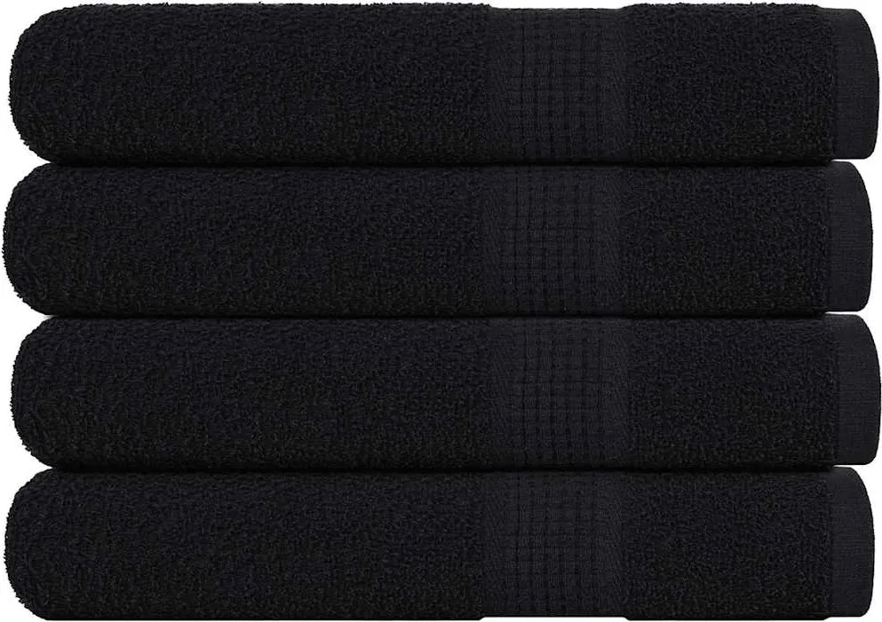 vidaXL Prosoape de saună, FROGN, 4 buc., negru, 80x200 cm, 360 g/m²