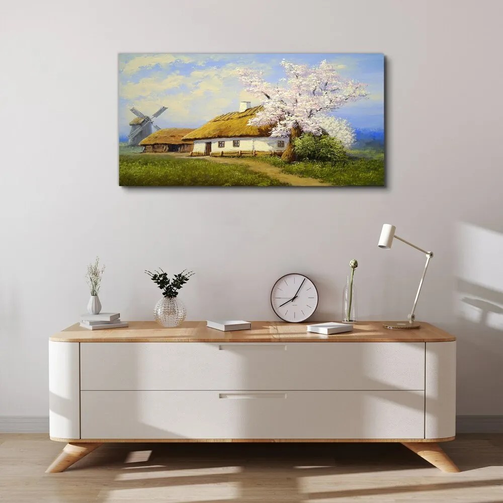 Tablou canvas Pictură Village Cottage