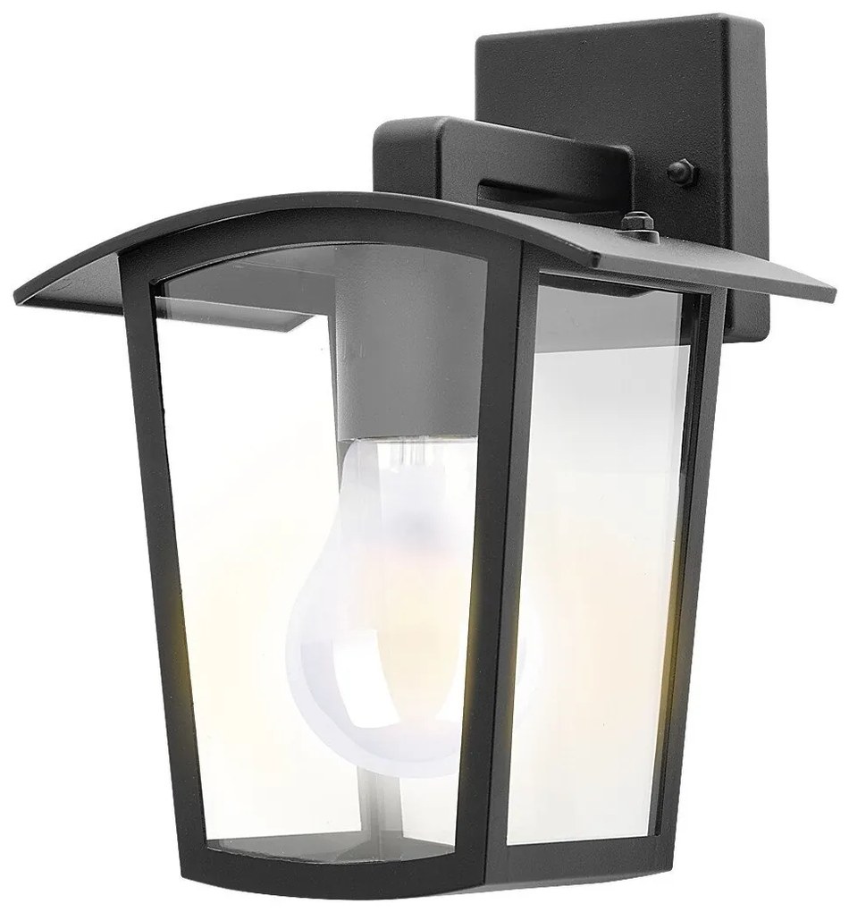Aplica de perete pentru iluminat exterior IP44 Taverna negru, transparent