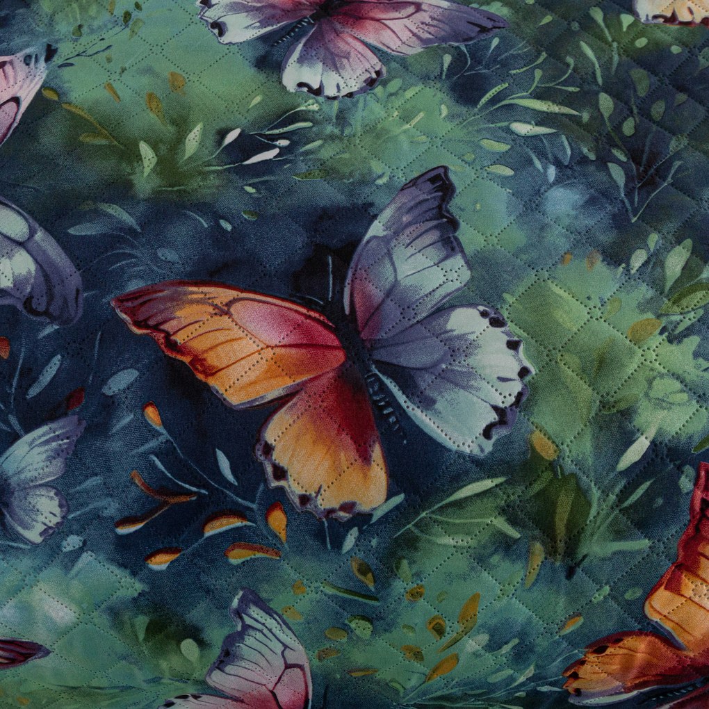Cuvertura de pat cu model COLORFUL BUTTERFLY, colorata Dimensiune: 170 x 210 cm