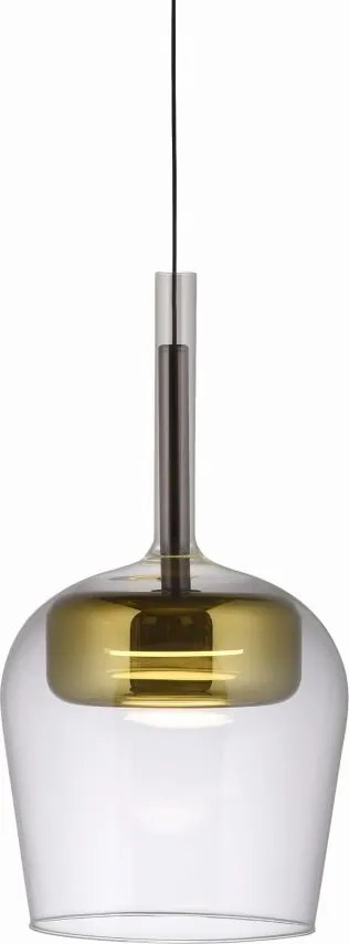 Pendul LED Smart cu Telecomanda, CCT, Sticla, Auriu, Q-KON
