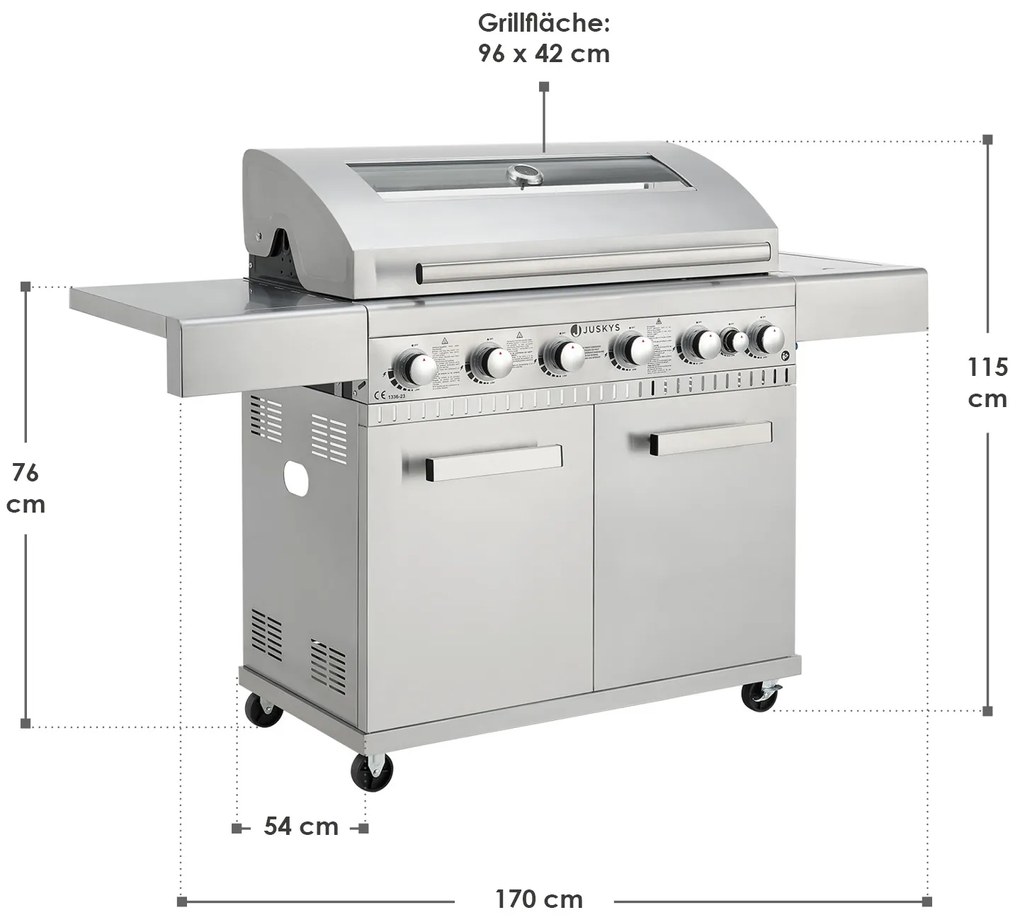 Gratar pe gaz Minnesota BBQ cu 6 arzatoare + 1 arzator lateral