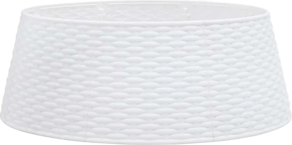 vidaXL Fustă brad de Crăciun, alb, Ø65x23 cm, plastic