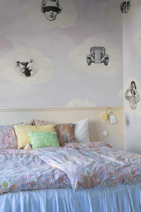 Fototapet, Retro Clouds, Pink, Rebel Walls