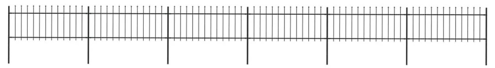 vidaXL Gard de grădină cu vârf suliță, negru, 10,2 m, oțel
