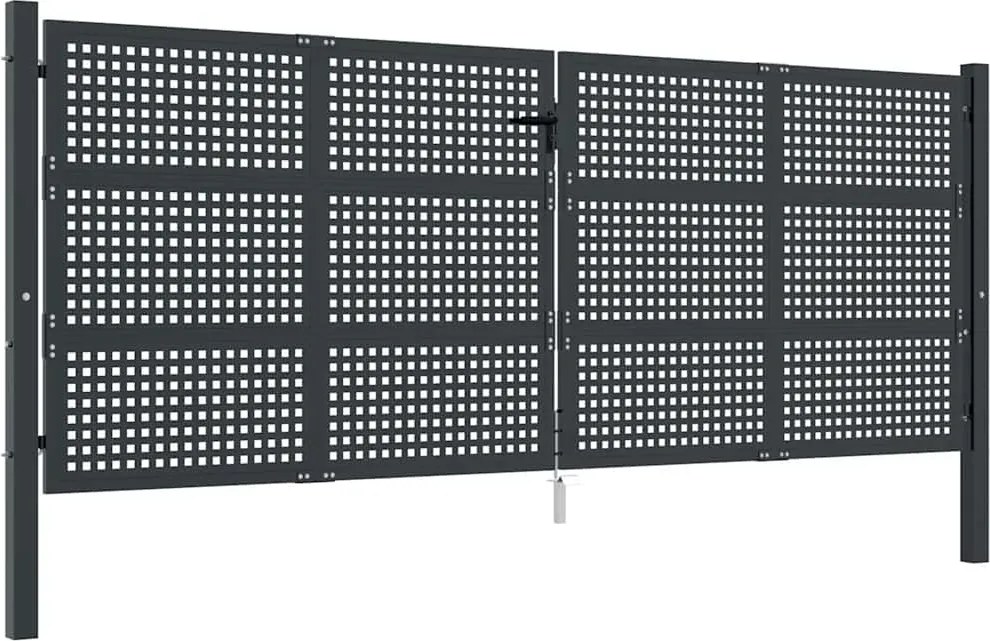 vidaXL Poartă de grădină antracit 400x150 cm oțel