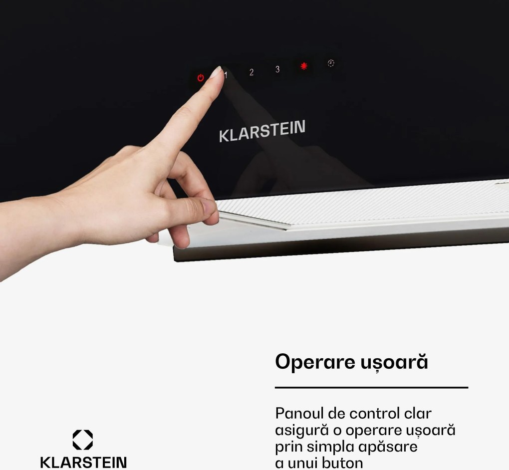 Klarstein Kronleuchter L, hotă tip insulă, 60 cm, evacuare 577 m³/h, LED, touch, negru