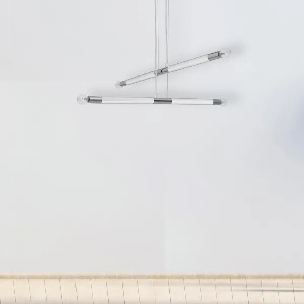 Lustră pe cablu BASTONE WHITE 4xE14/40W/230V