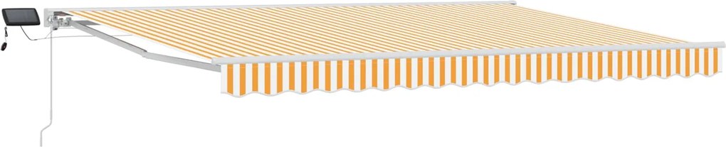 vidaXL Cadru manual de marchiză cu LED-uri Galben și alb 4,5 × 3 m