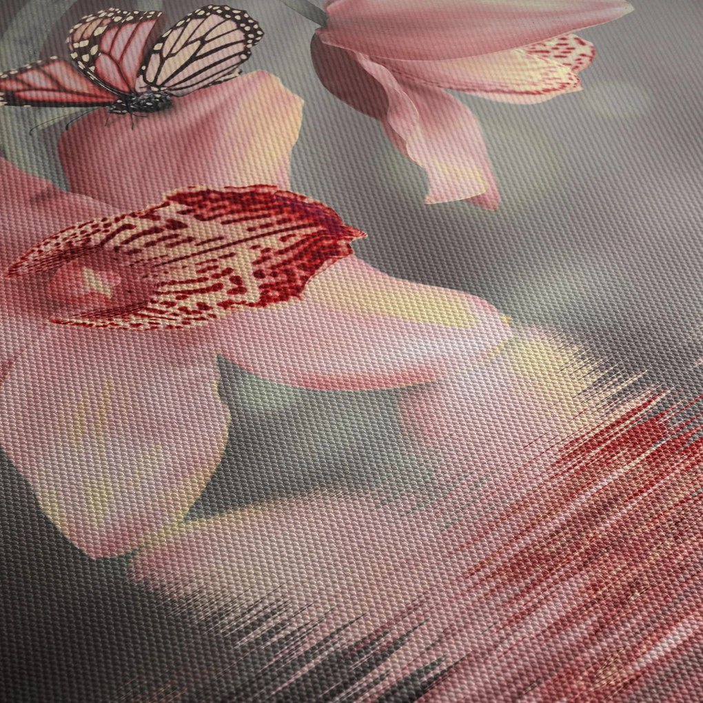 Tablou - Flori și fluture (70x50 cm)