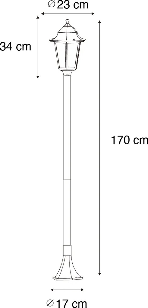 Lampa de exterior clasica in picioare verde inchis 170 cm IP44 - New Orleans