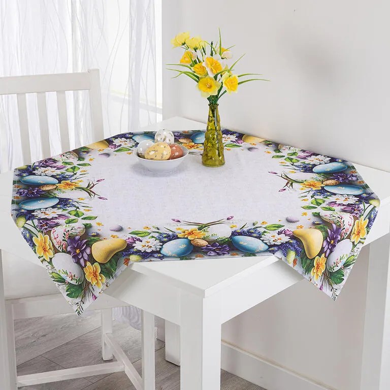 Față de masă centrală cu imprimeu OUĂ DE PAȘTE 85 x 85 cm