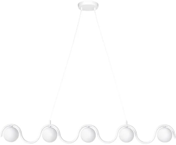 Lustră suspendată pe cablu SINUS, 5xG9/8W/230V, albă