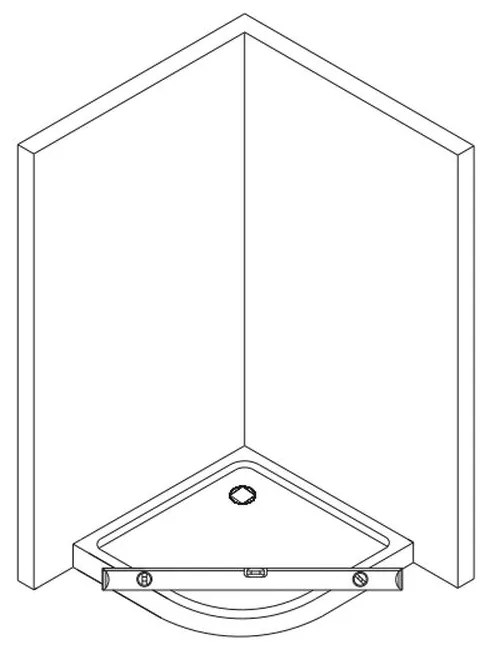 Cabina dus semirotunda crom 90x90 cm, Sanswiss, Ocelia