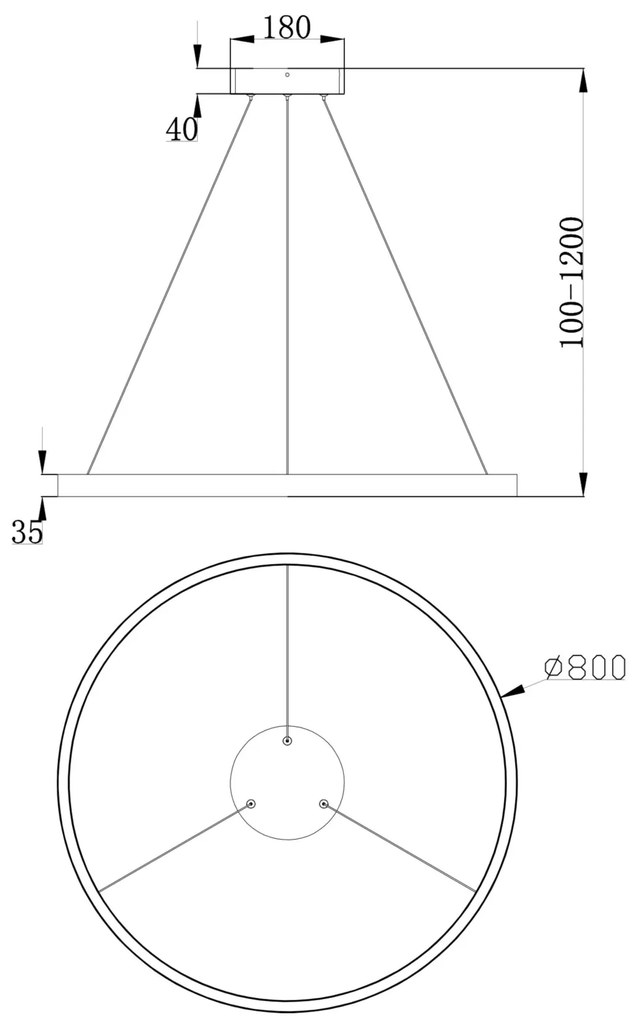 Suspensie Rim Maytoni Led, Negru, MOD058PL-L42B4K, Germania