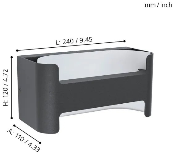 Eglo 98729 - Aplică perete exterior LED PASSIRANO LED/4,8W/230V IP44