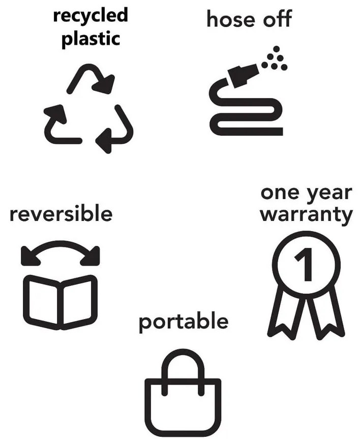 Covor reversibil pentru exterior din plastic reciclat Fab Hab Seville, 150 x 240 cm, albastru - gri