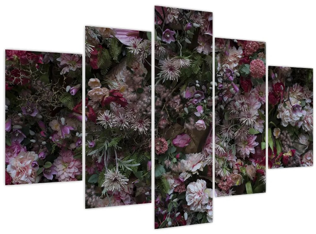 Tablou - Perete de flori (150x105 cm)