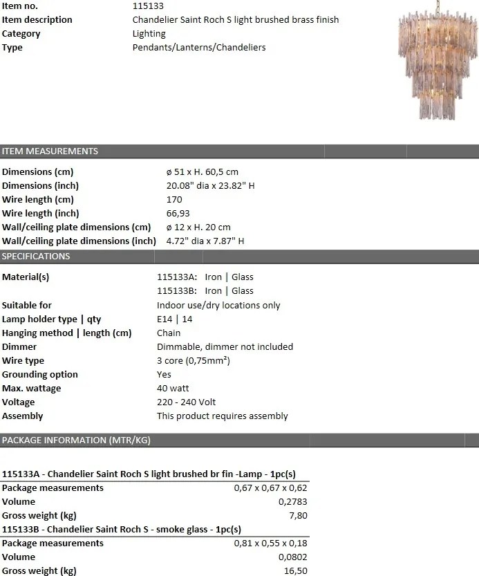 Candelabru dimabil Saint Roch S 115133 HZ