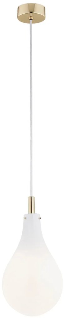 Pendul sticla design decorativ OAKLAND alb/auriu