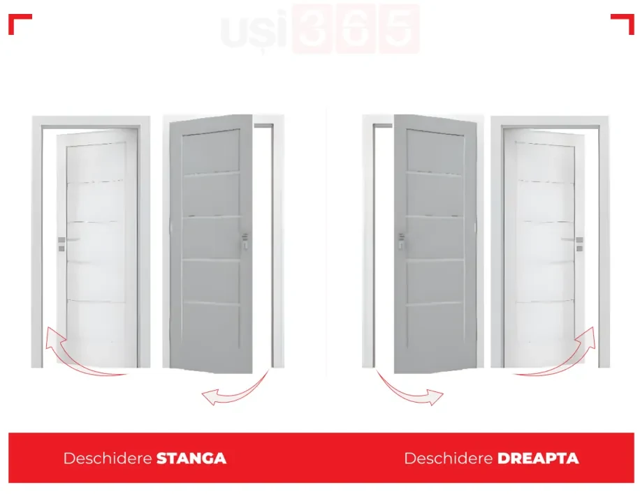 Usa de interior din LEMN cu toc reglabil - Usi vopsite Alb LEMN - 8, 160-240 mm, 700 / 800 / 900 x 2070