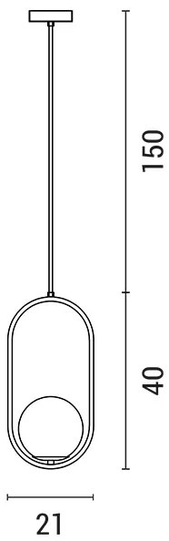 Lustră pe cablu 1xE27/15W/230V alamă