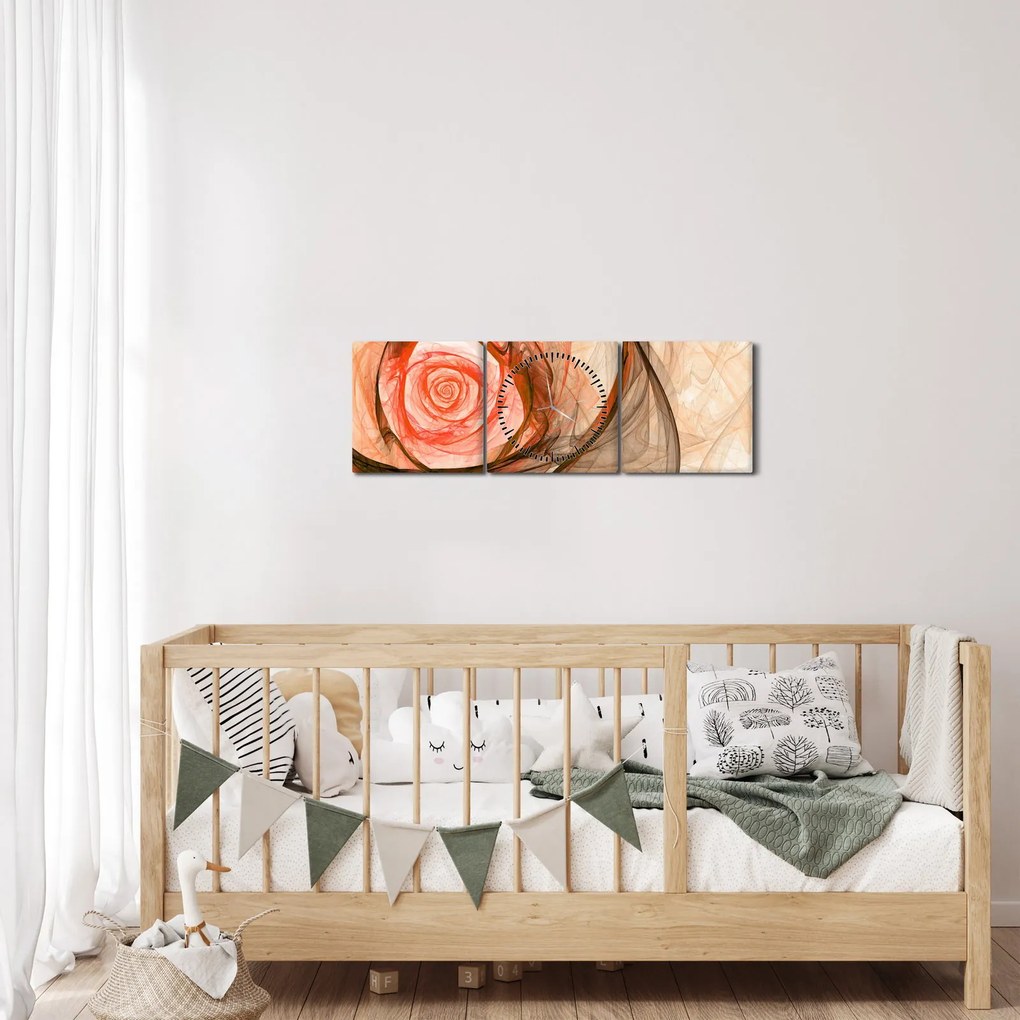 Tablou - Trandafir sufletului artistic (cu ceas) (90x30 cm)