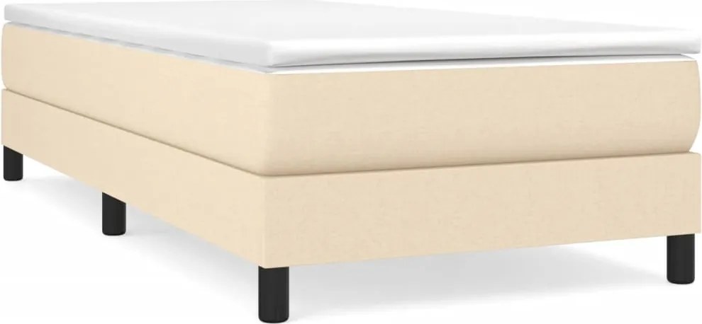 vidaXL Pat box spring cu saltea, crem, 80x200 cm, textil