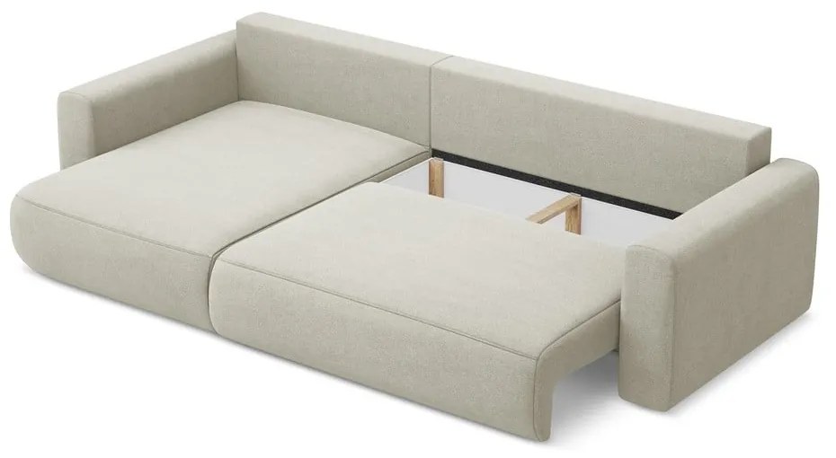 Colțar bej extensibil/cu spațiu de depozitare (cu colț pe partea stângă/cu șezlong) Kapua – Makamii