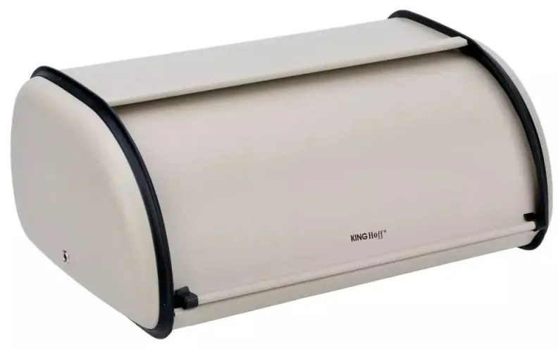 Cutie pentru paine Kinghoff KH 1754, 15x24x36 cm, Deschidere si inchidere lina, Otel, Bej