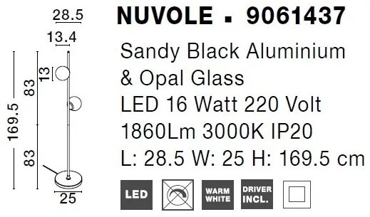 Lampadar LED design modern NUVOLE