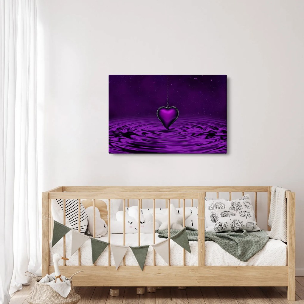 Tablou ci inima violetă (90x60 cm)