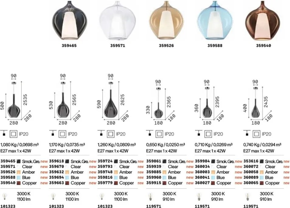 Lustra, Pendul din sticla KALIQUE-1 SP1 D18 RAME