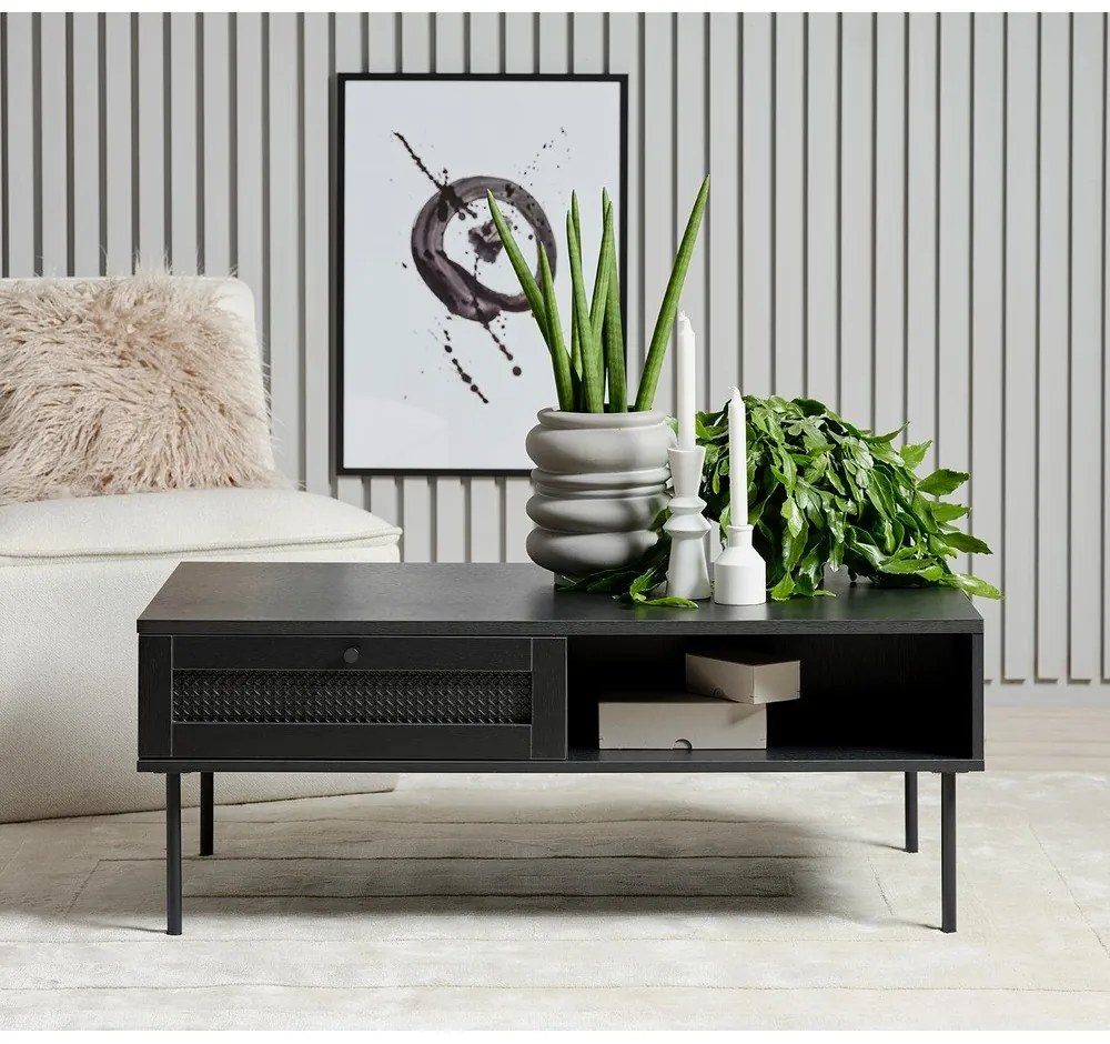 Măsuță de cafea neagră 60x110 cm Pensacola – Unique Furniture