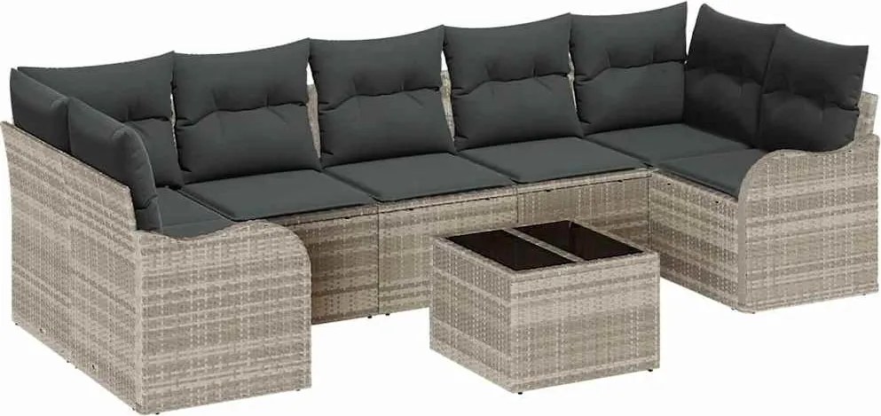 vidaXL Set de canapele pentru grădină Gri deschis 55 x 55 x 37 cm